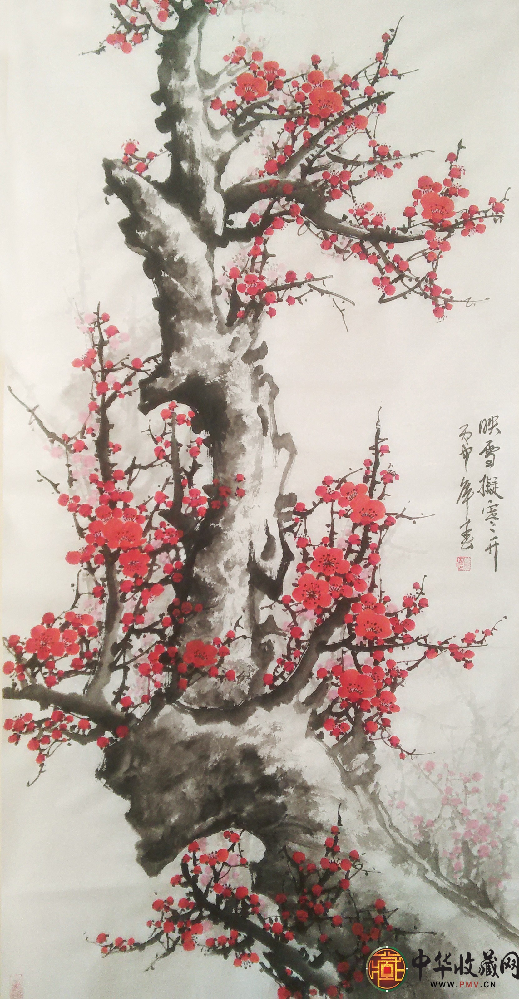 李森四尺豎幅國(guó)畫(huà)作品《映雪擬寒開(kāi)》